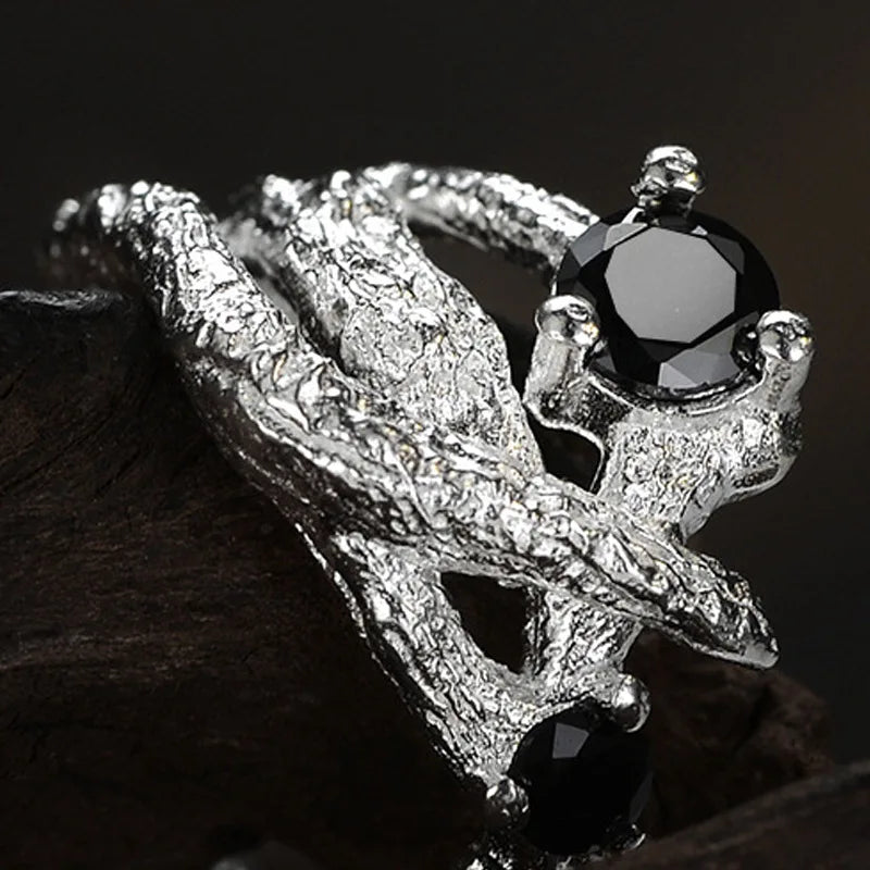 Bague épaisse à texture extraterrestre R1249