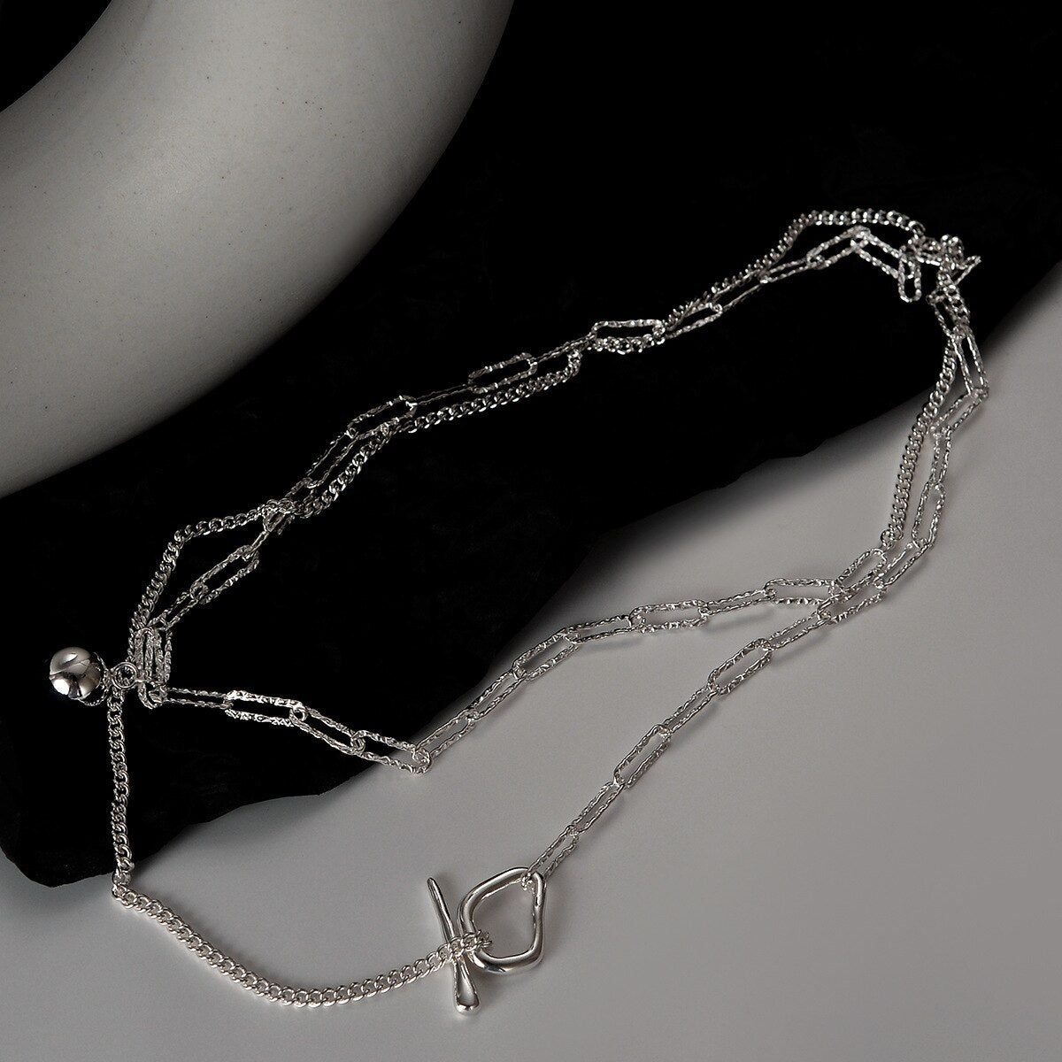 Collier pull multibrins avec barre en T N1018