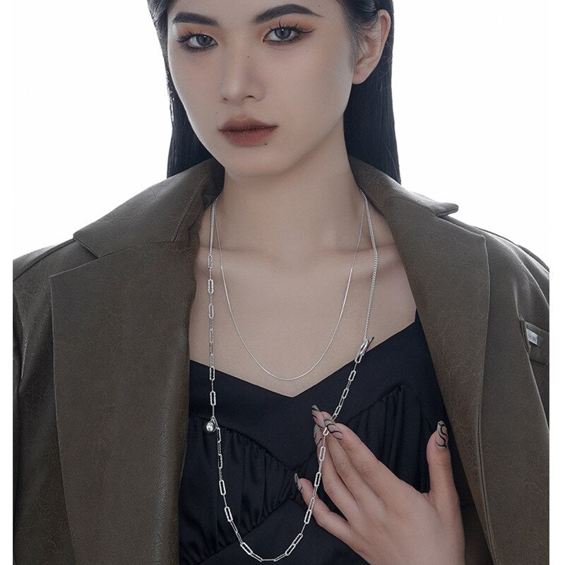 Collier pull multibrins avec barre en T N1018