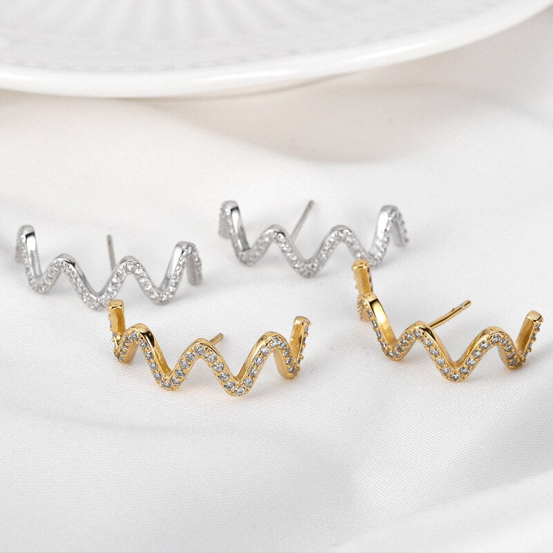 Boucles d'oreilles en filigrane pavées de CZ E1002