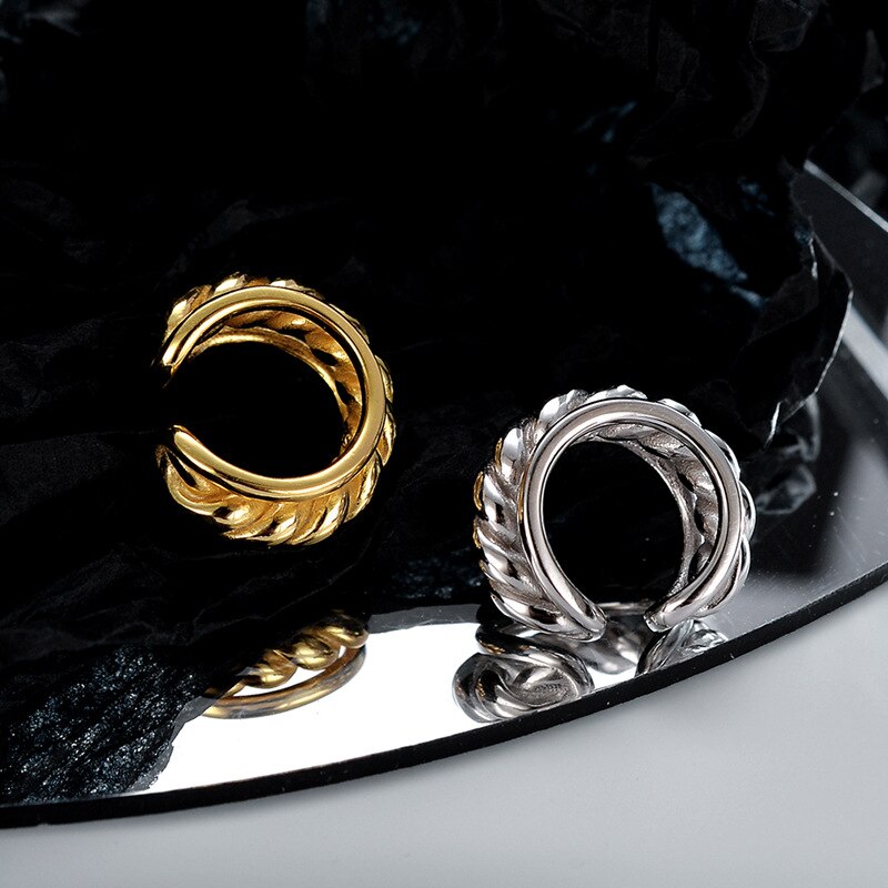 Boucle d'oreille créole en chaîne de corde E1054 1 pièce