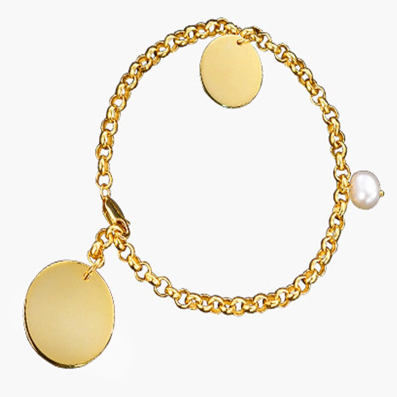 Bracelet chaîne Rolo disques B1014