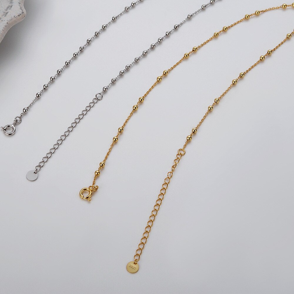 Collier de perles espacées à chaîne boule N1029