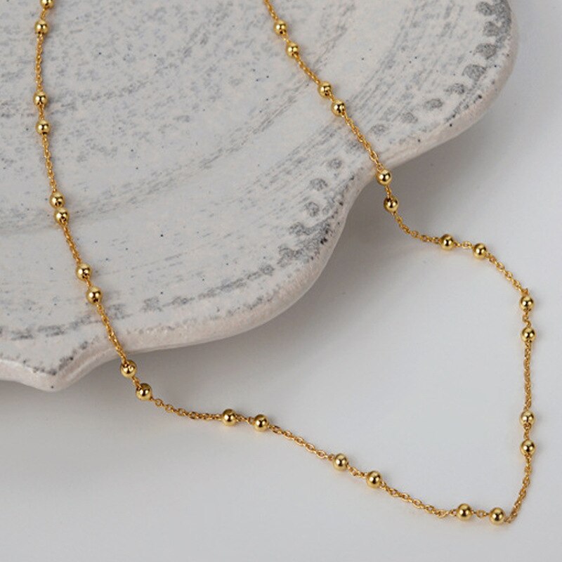 Collier de perles espacées à chaîne boule N1029