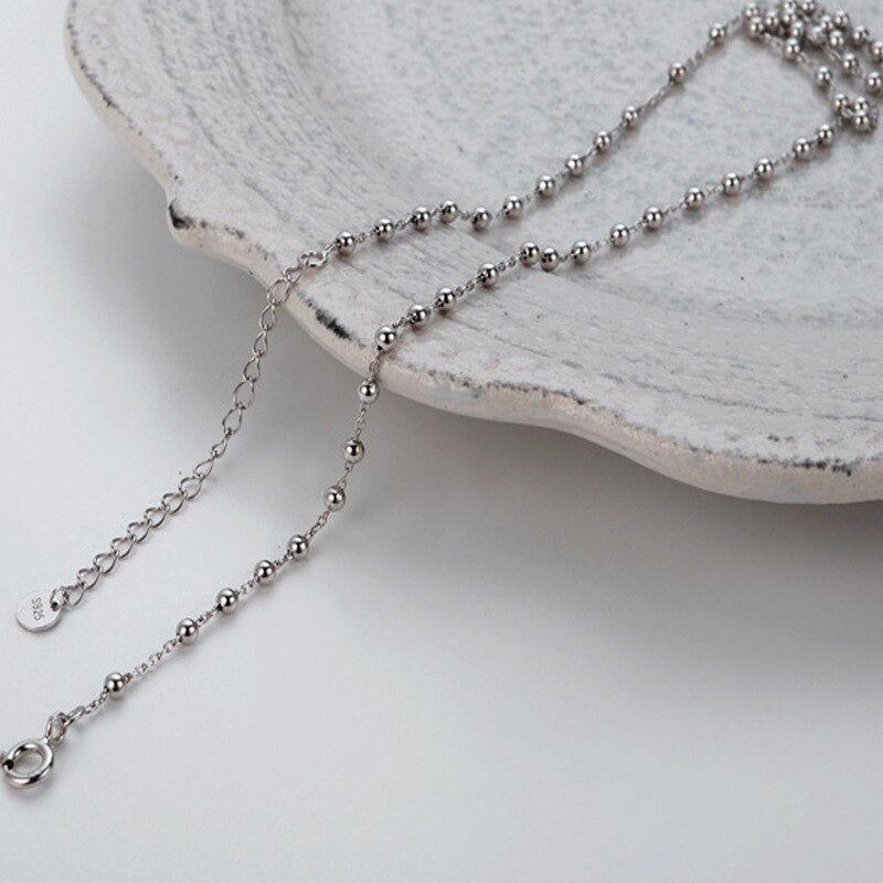 Collier de perles espacées à chaîne boule N1029