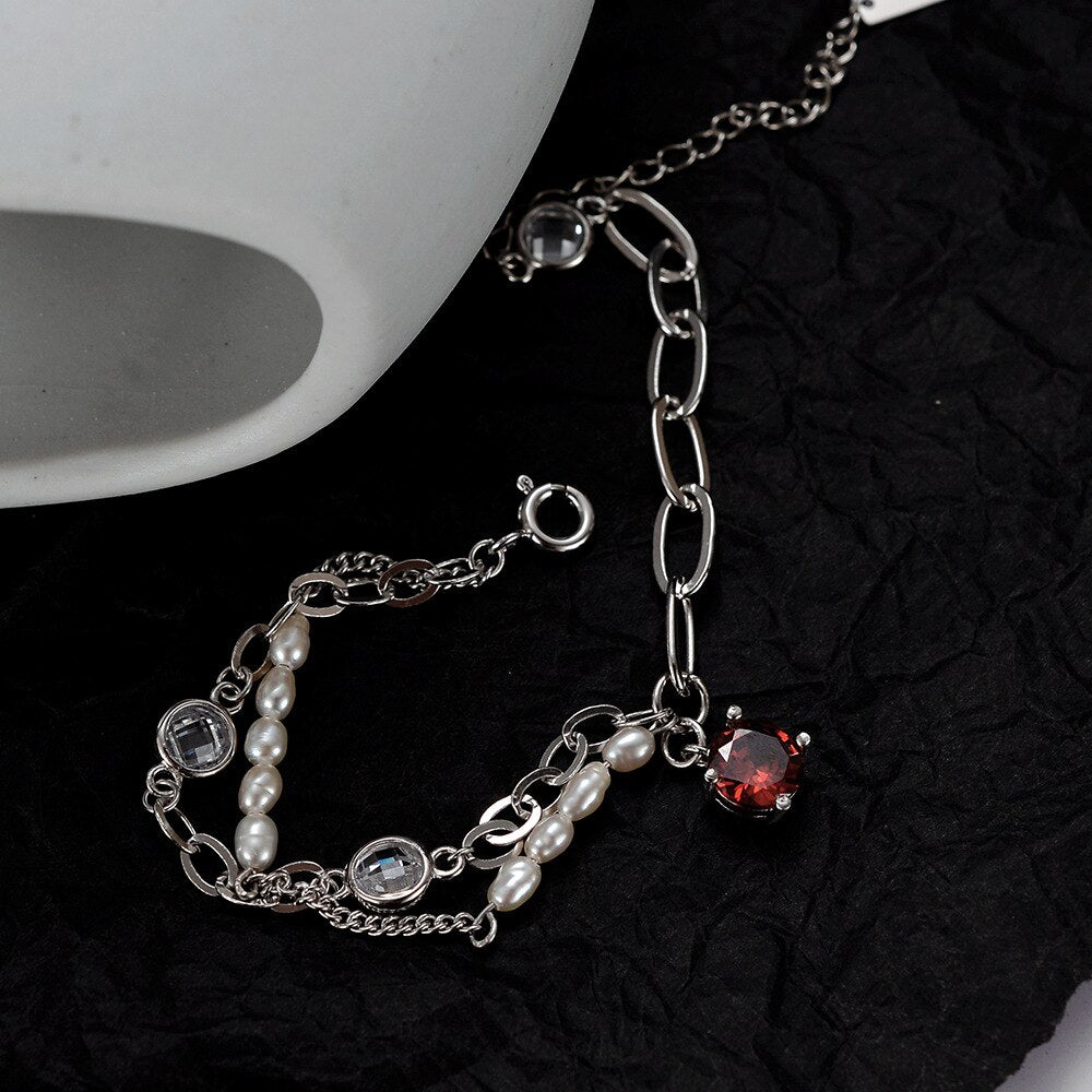 Bracelet de perles baroques multi-chaînes B1034