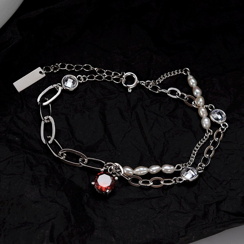 Bracelet de perles baroques multi-chaînes B1034
