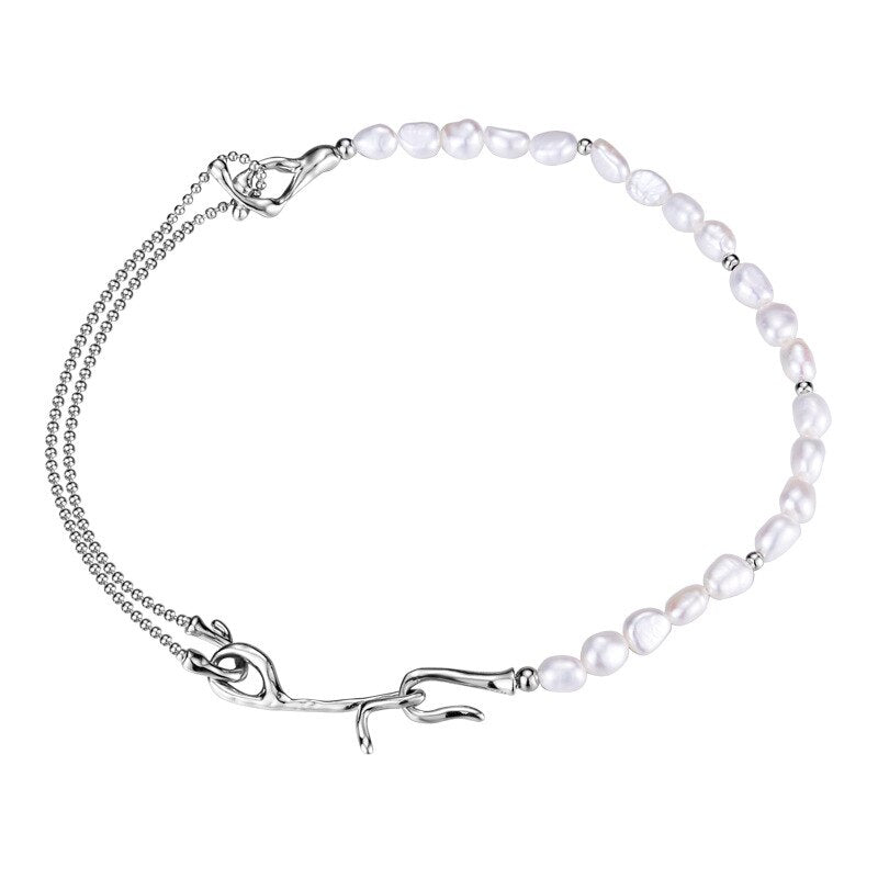 Collier irrégulier de perles baroques N1044