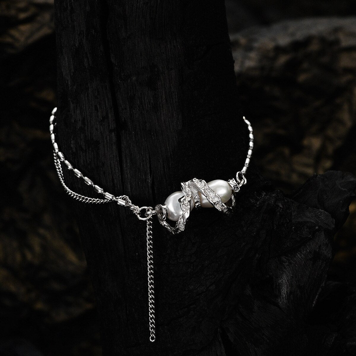 Bracelet à pampilles en perles baroques B1000
