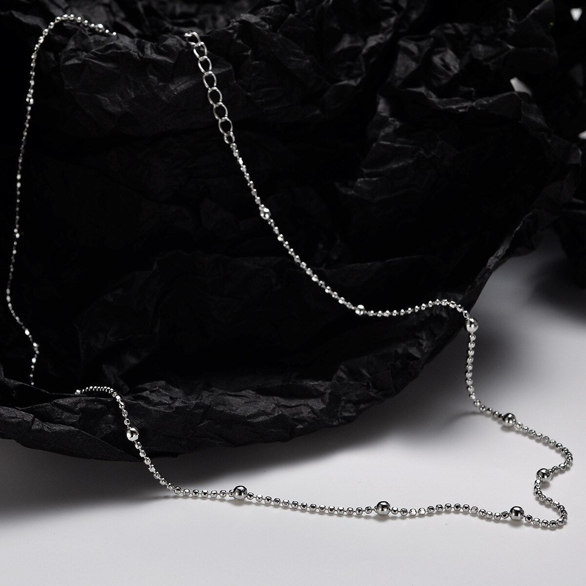 Collier chaîne à billes perlées N1039