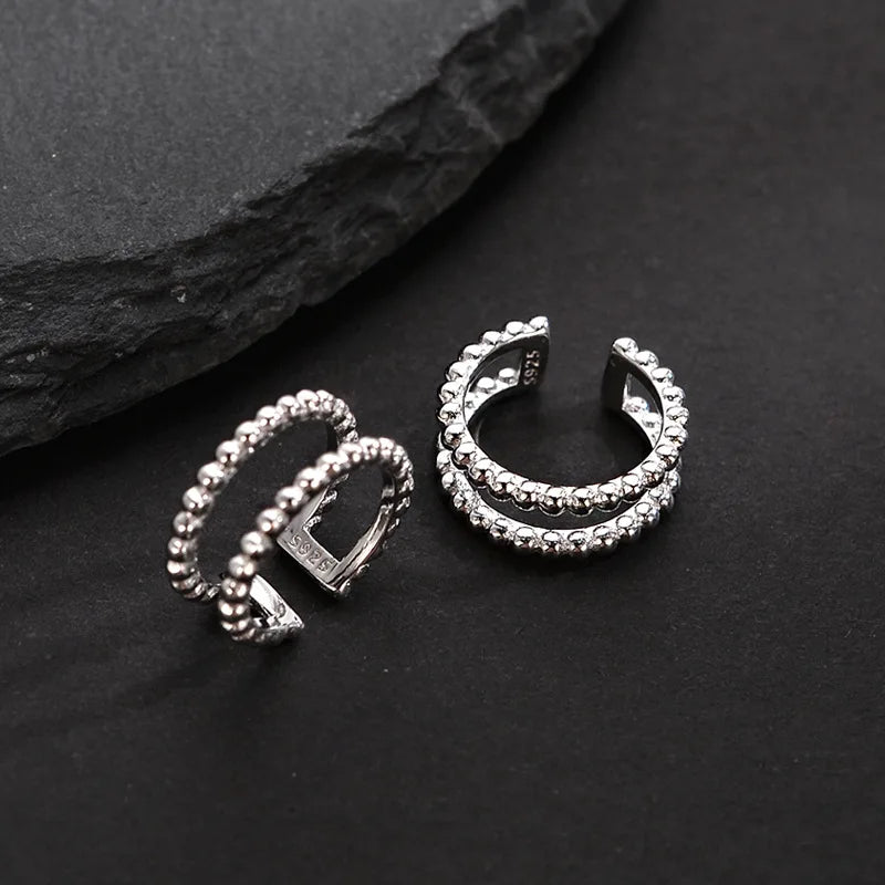 Boucle d'Oreille Clip en Fil Perlé E1102, 1 Pièce