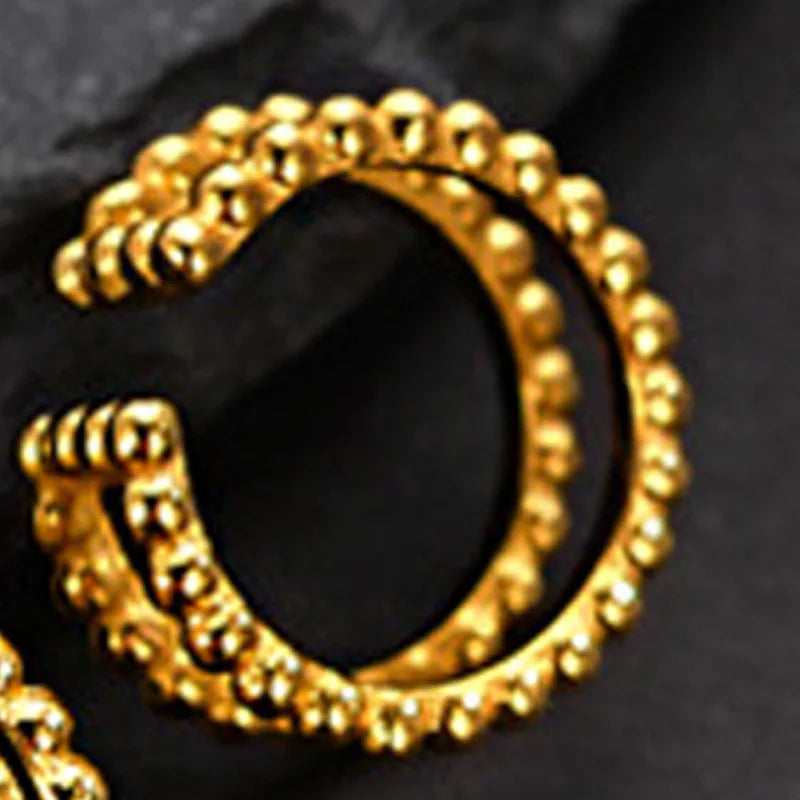 Boucle d'Oreille Clip en Fil Perlé E1102, 1 Pièce