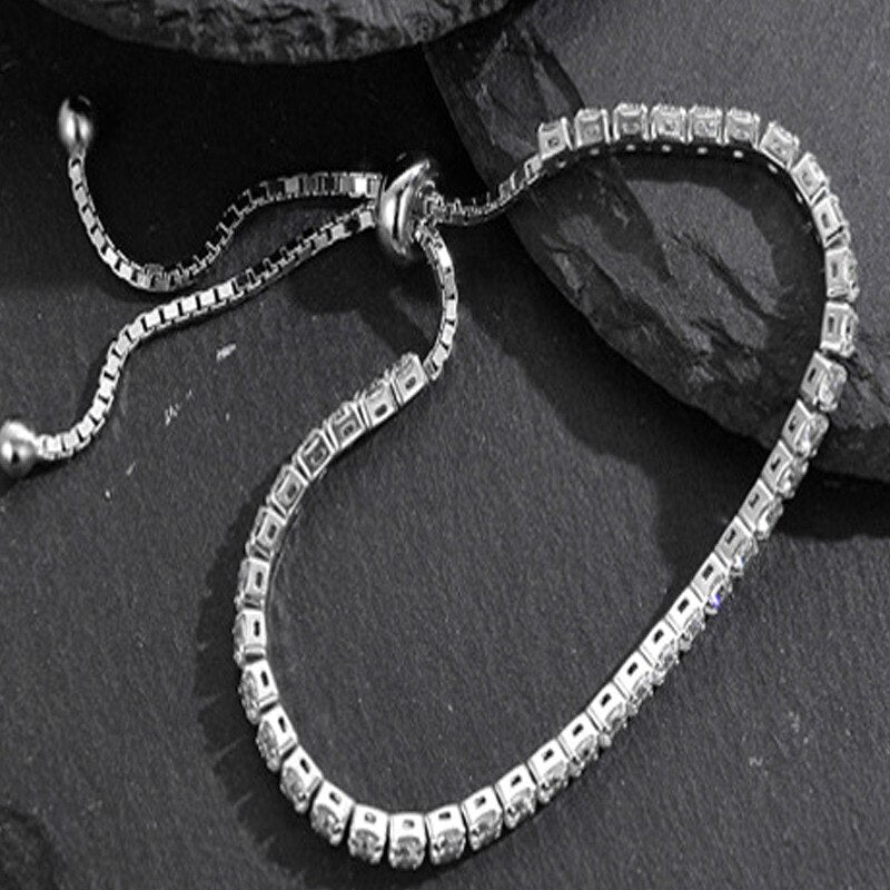 Bracelet à chaîne coulissante Bling CZ B1013