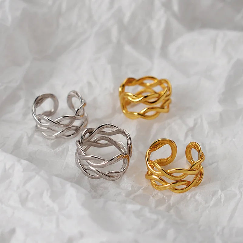 Boucle d'Oreille Clip en Filigrane Tressée E1099, 1 Pièce