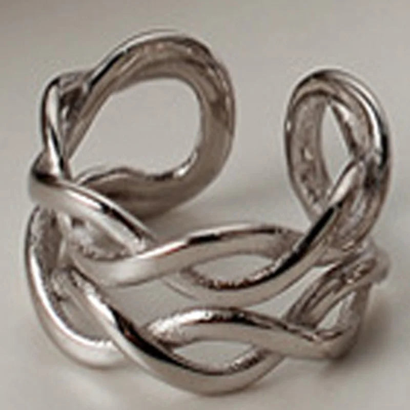 Boucle d'Oreille Clip en Filigrane Tressée E1099, 1 Pièce