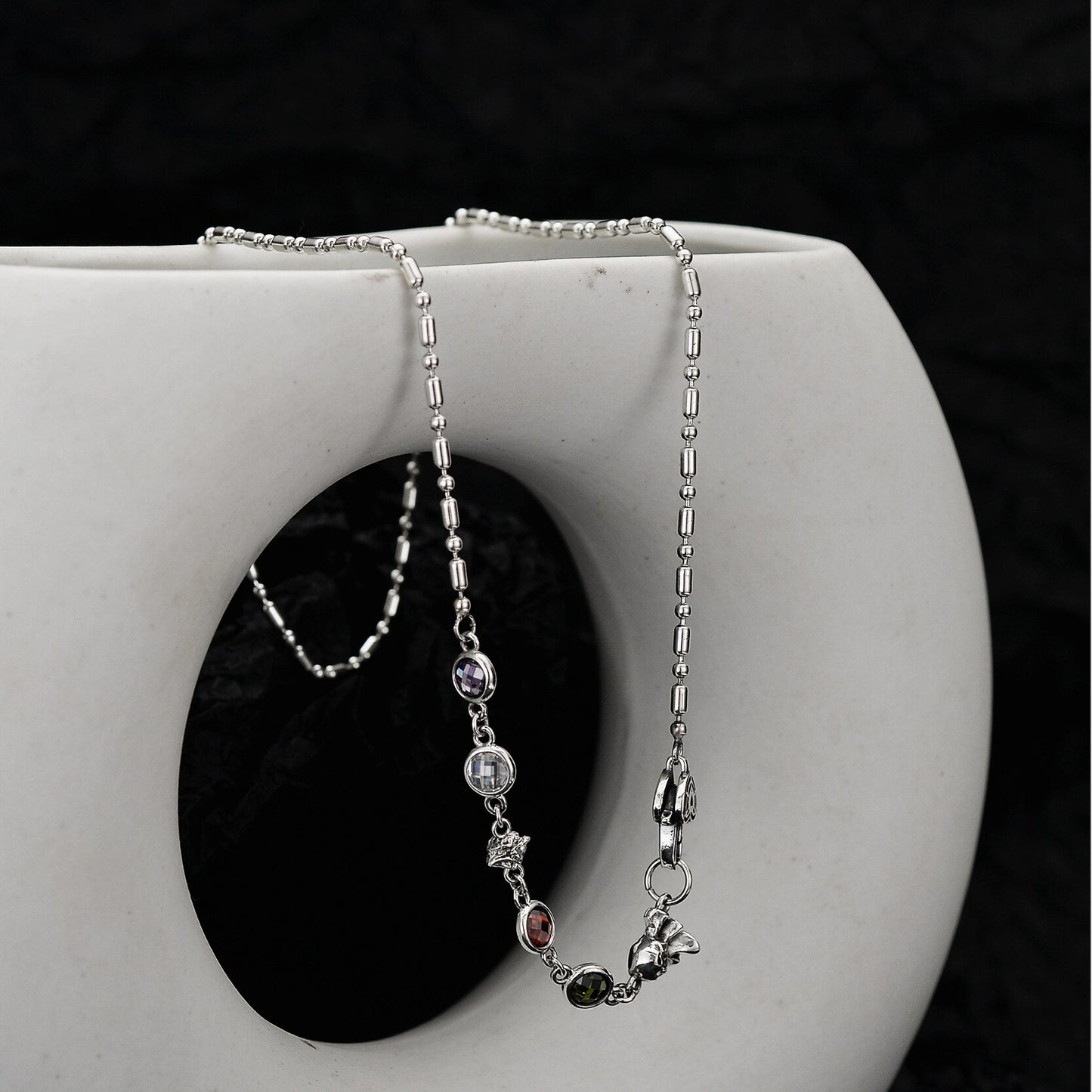 Collier de perles en zircon coloré N1000