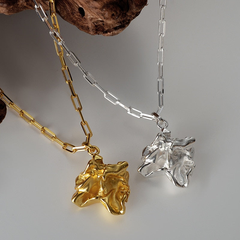 Collier à breloques froissé froissé N1021