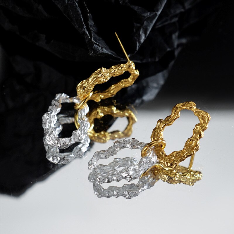 Clous d'oreilles à motif de branches séchées E1204