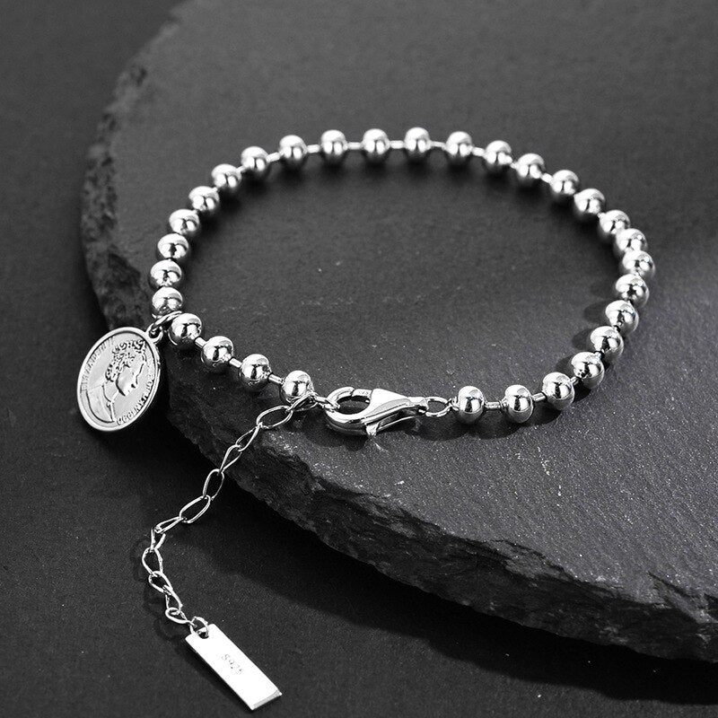 Bracelet chaîne à billes Elizabeth Coin B1015