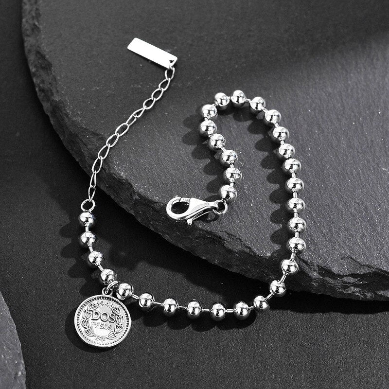 Bracelet chaîne à billes Elizabeth Coin B1015