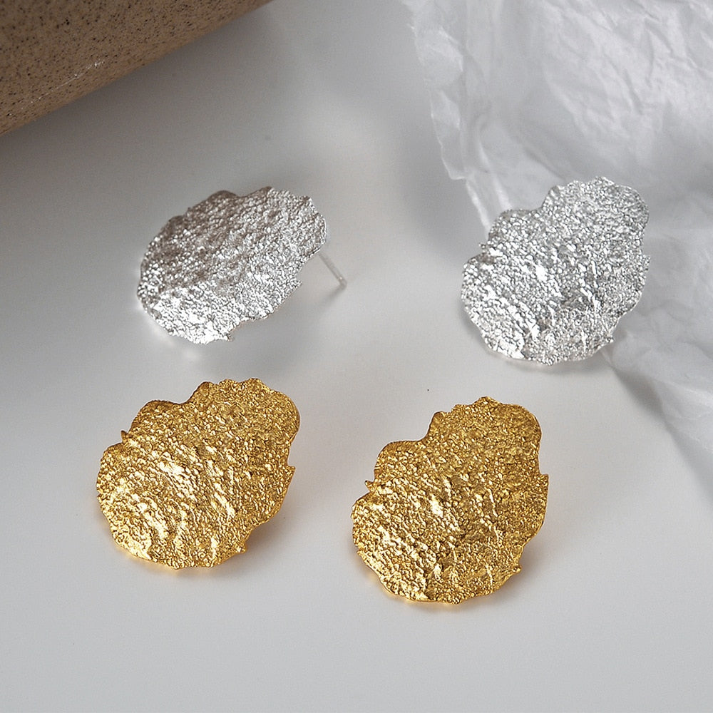 Boucles d'oreilles martelées motif érodé E1161