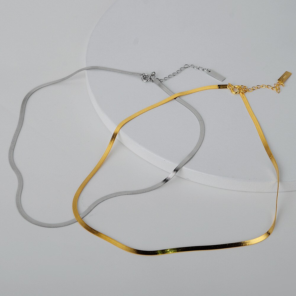 Collier chaîne serpent plate N1020