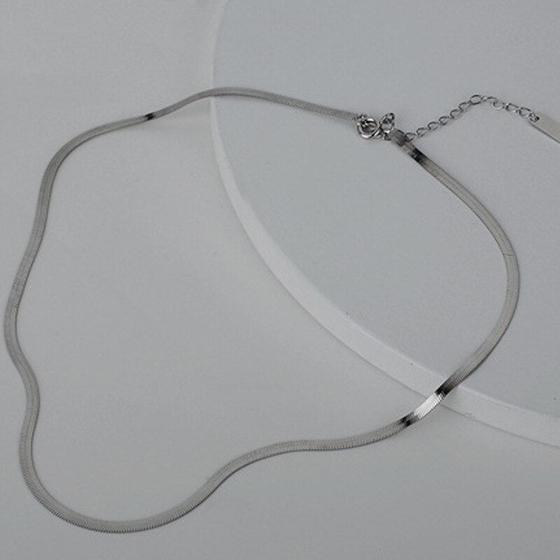 Collier chaîne serpent plate N1020