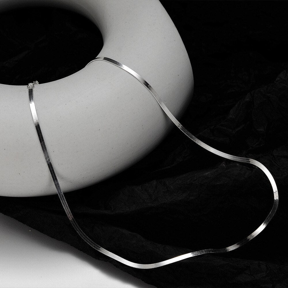 Collier chaîne serpent plate N1038