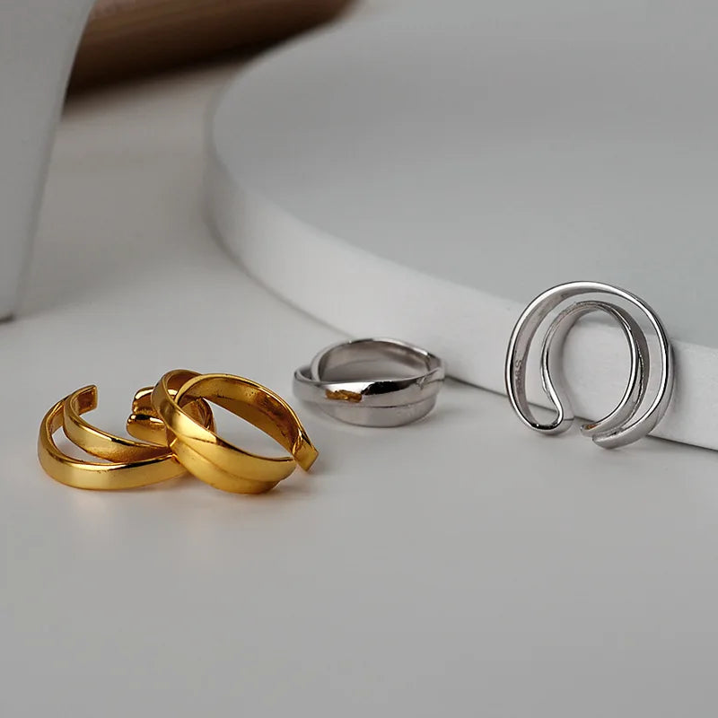 Boucle d'Oreille Créoles Tourbillonnantes Plates E1095, 1 Pièce