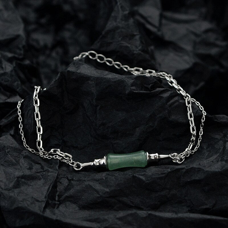 Bracelet Multi Chaînes Jade Bambou B1017