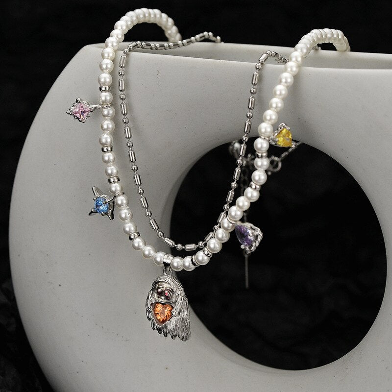 Collier de sorcière en perles esprit Halloween N1009