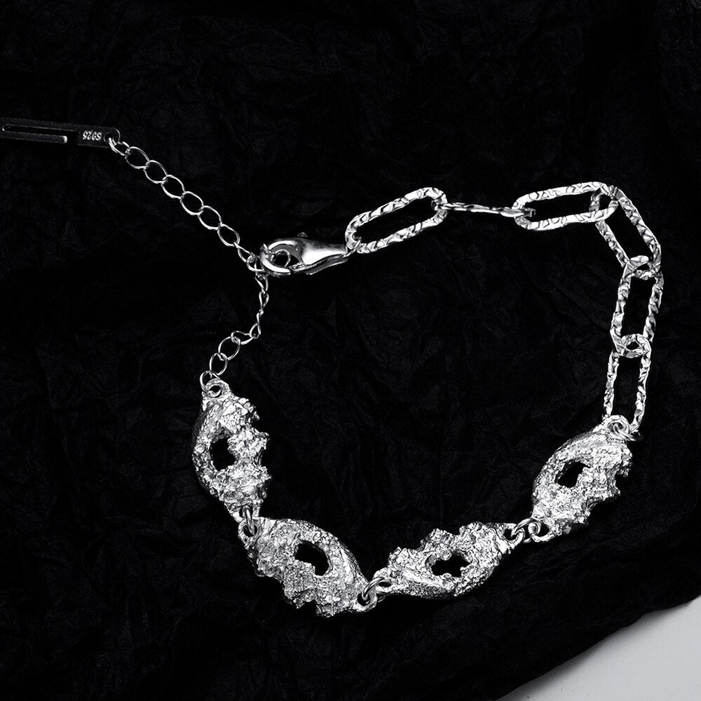 Bracelet à maillons froissés épais B1024