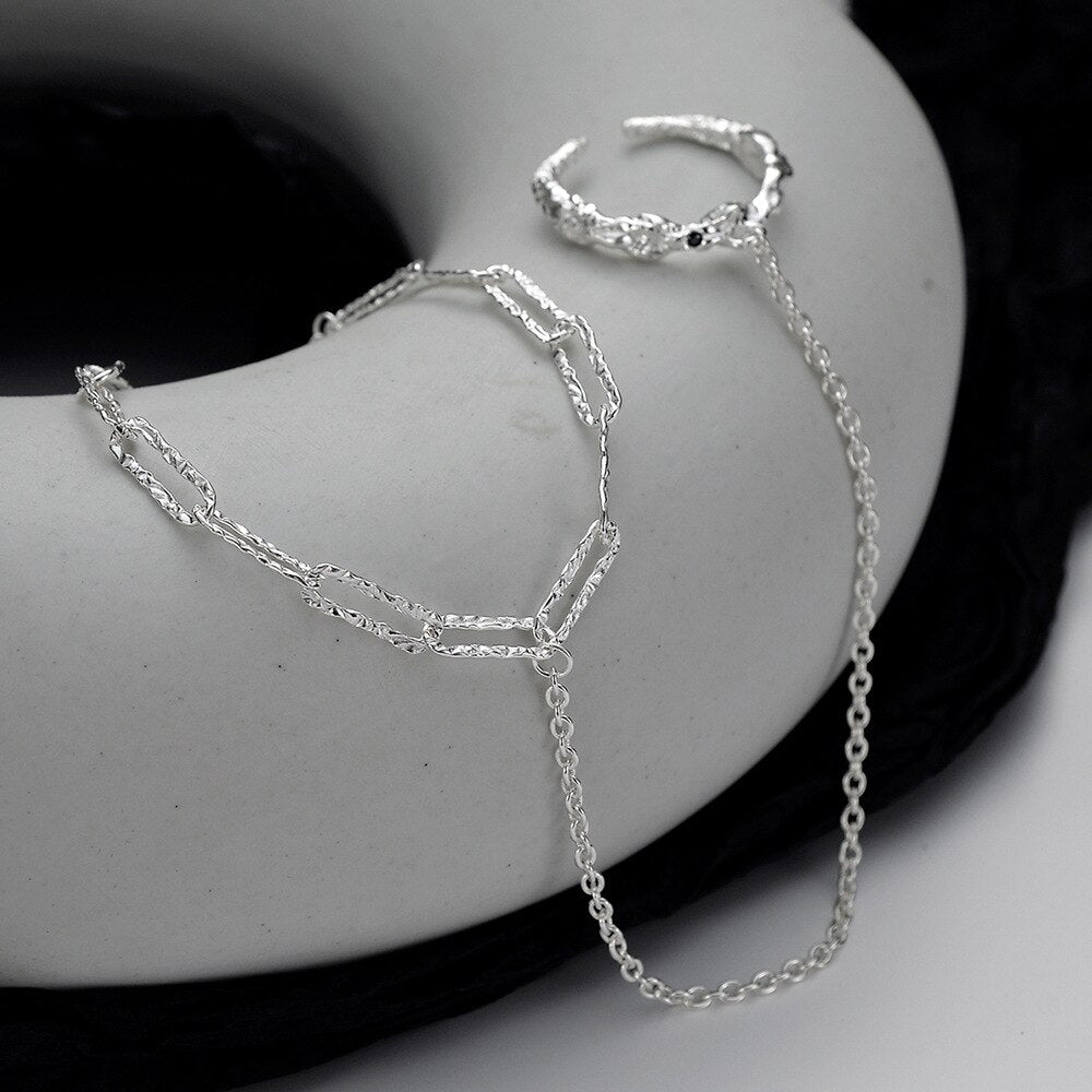 Bracelet à chaîne allongée texturé B1026