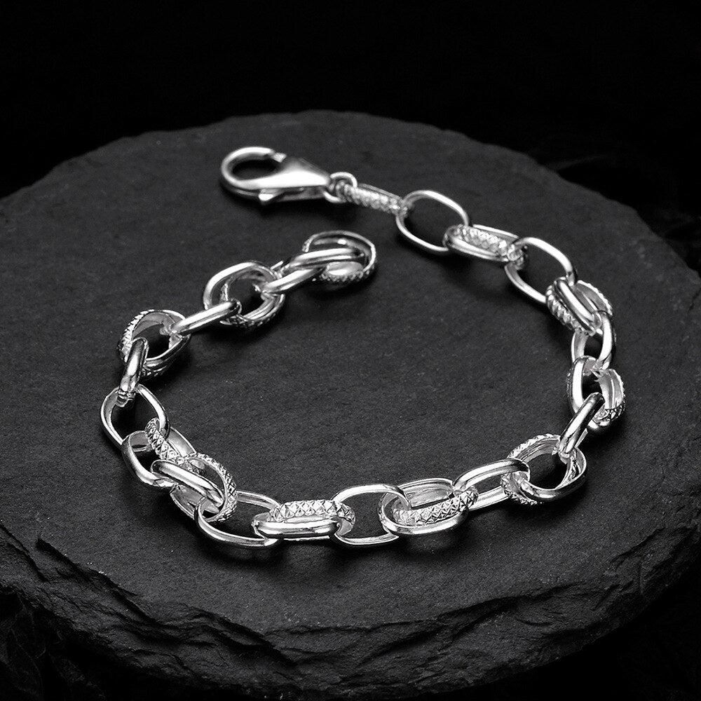 Bracelet chaîne torsadée texturée B1029