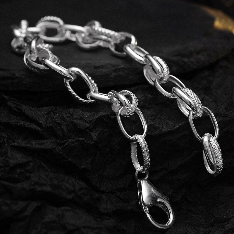Bracelet chaîne torsadée texturée B1029