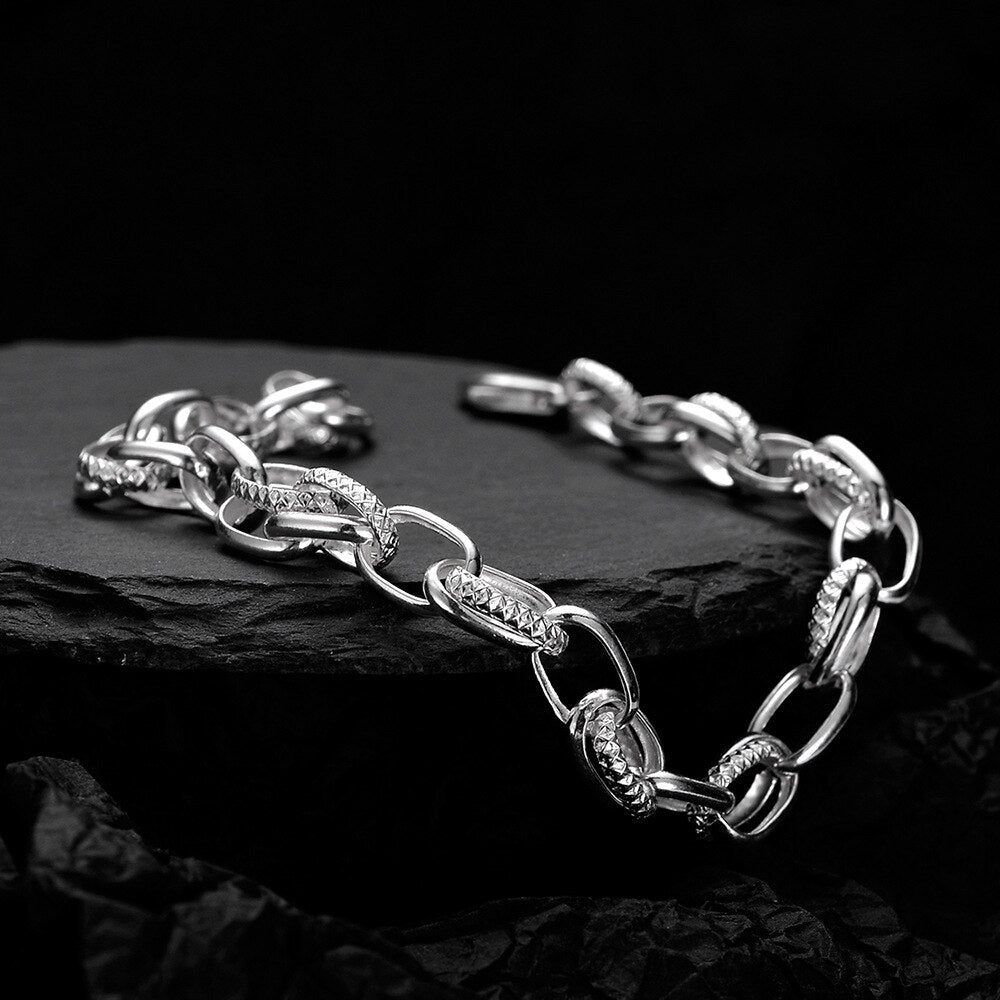 Bracelet chaîne torsadée texturée B1029