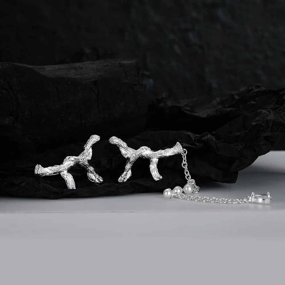 Boucle d'oreille irrégulière à longue chaîne E1182