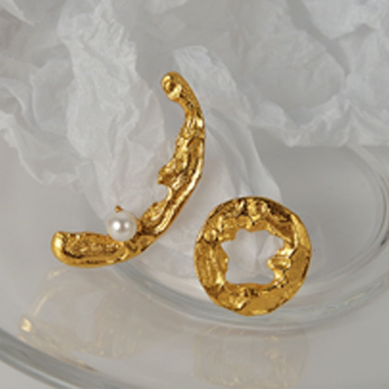 Clous d'oreilles irréguliers texturés E1202