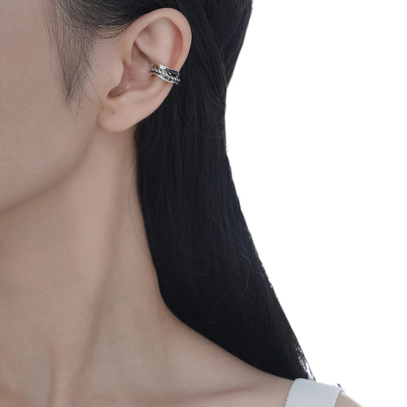 Boucle d'oreille large en chaîne de corde E1128, 1 pièce