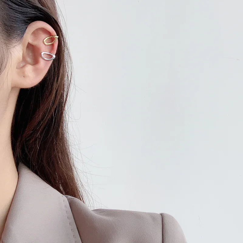 Manchette d'oreille à clip en fil ovale E1096, 1 pièce