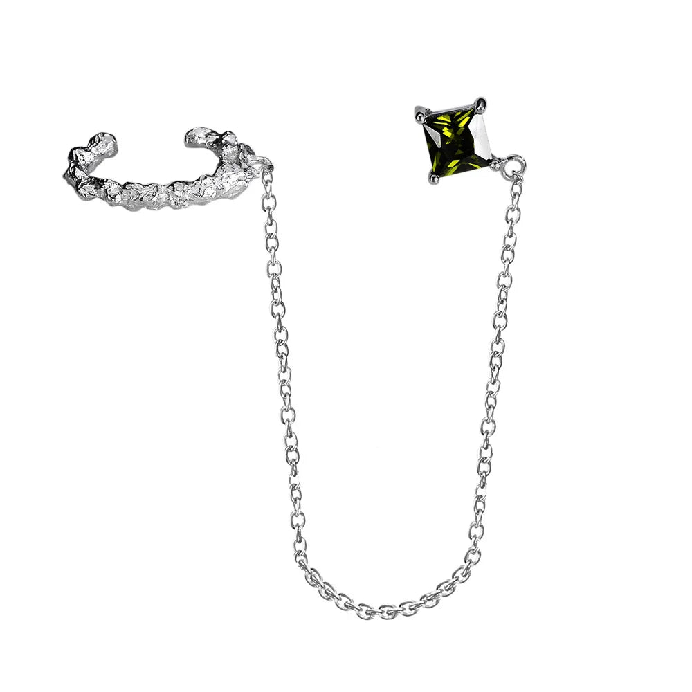 Boucle d'oreille longue chaîne CZ E1192, 1 pièce