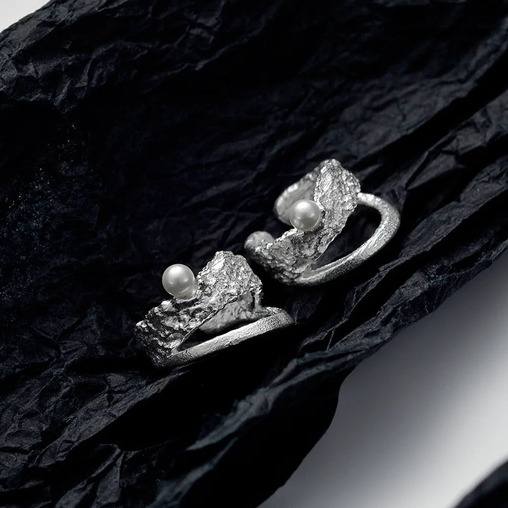 Bijou d'oreille irrégulier en perles E1218, 1 pièce