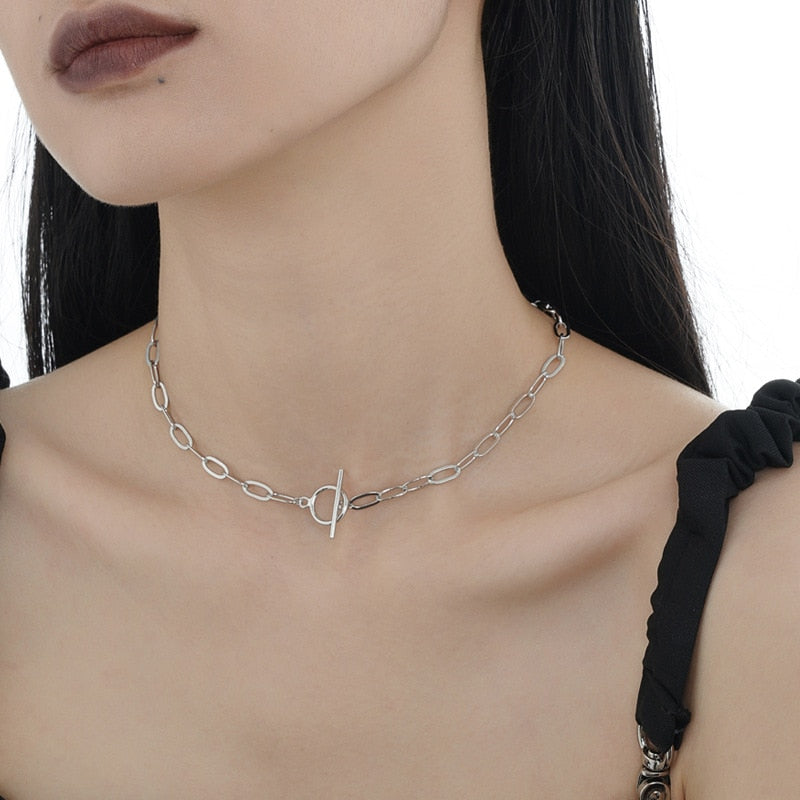 Collier à chaîne allongée dappé N1027