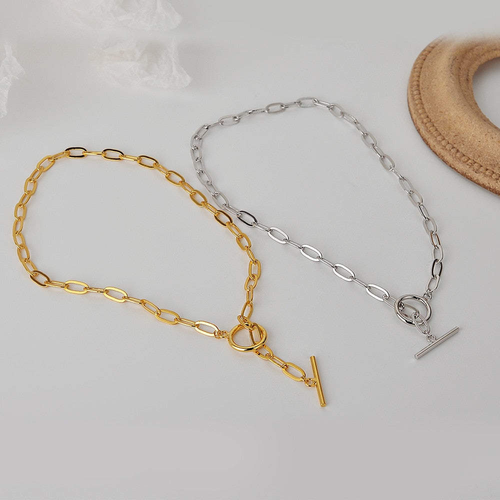 Collier à chaîne allongée dappé N1027