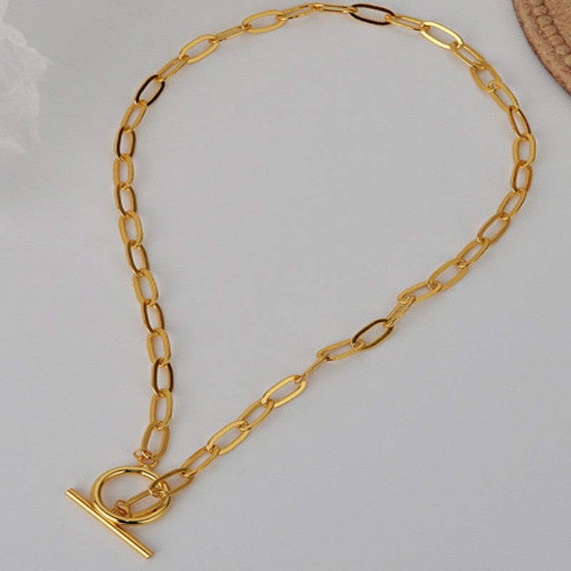 Collier à chaîne allongée dappé N1027