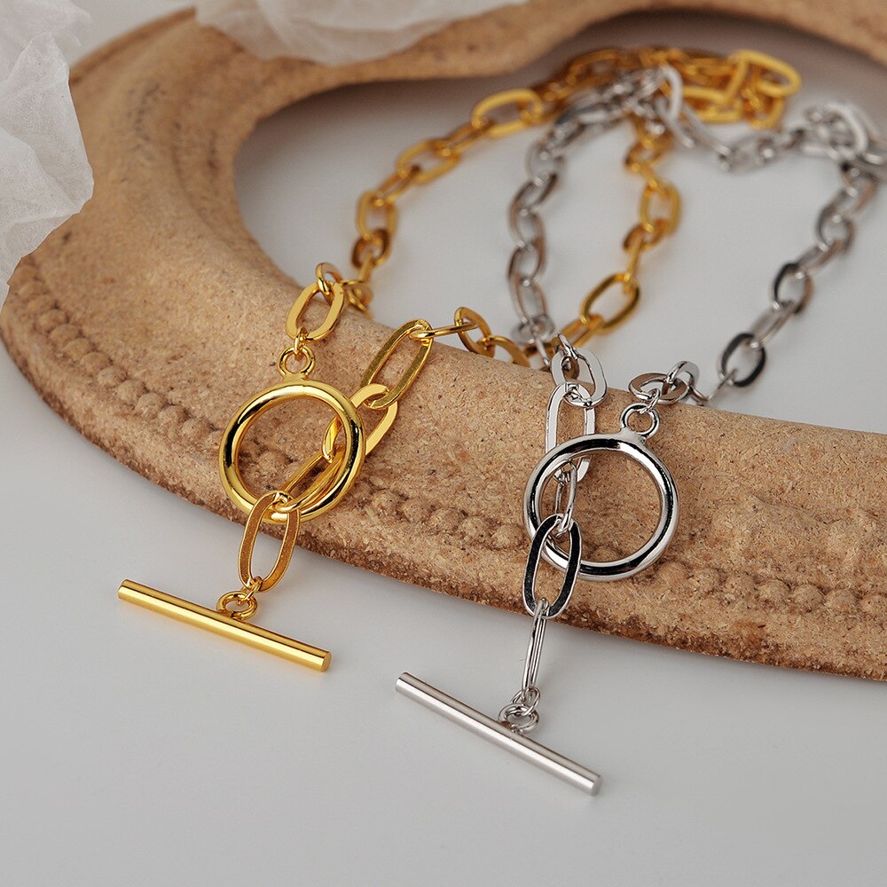 Collier à chaîne allongée dappé N1027