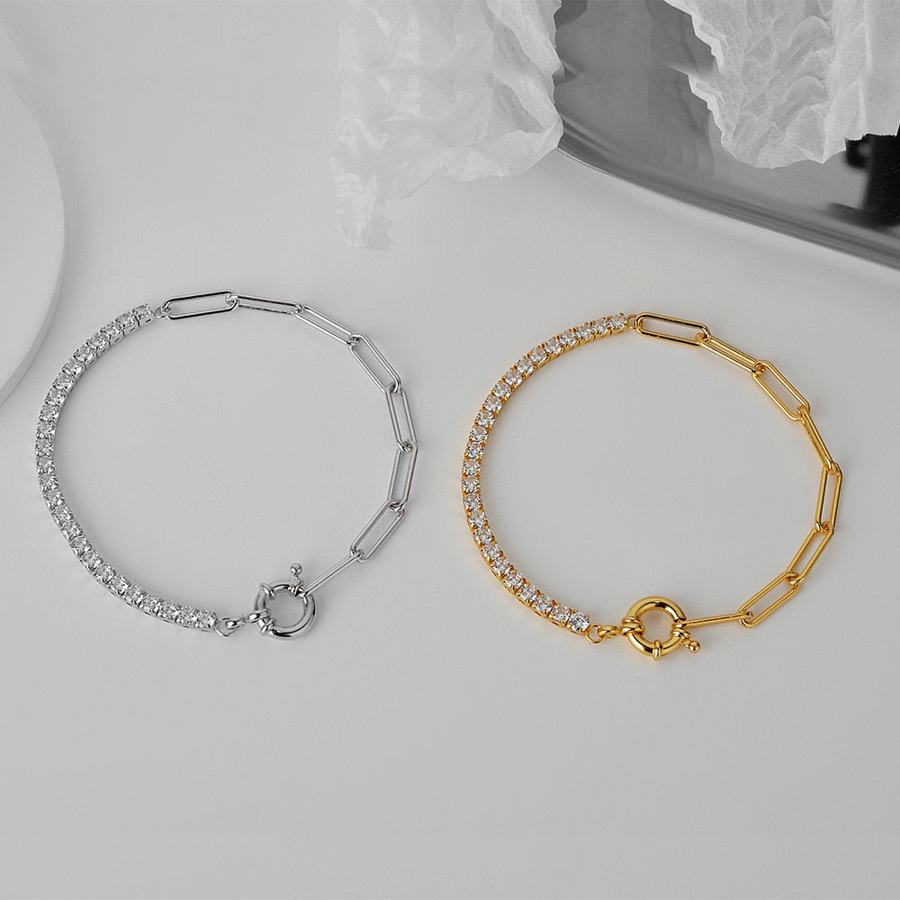 Bracelet de déclaration à chaîne scintillante B1012