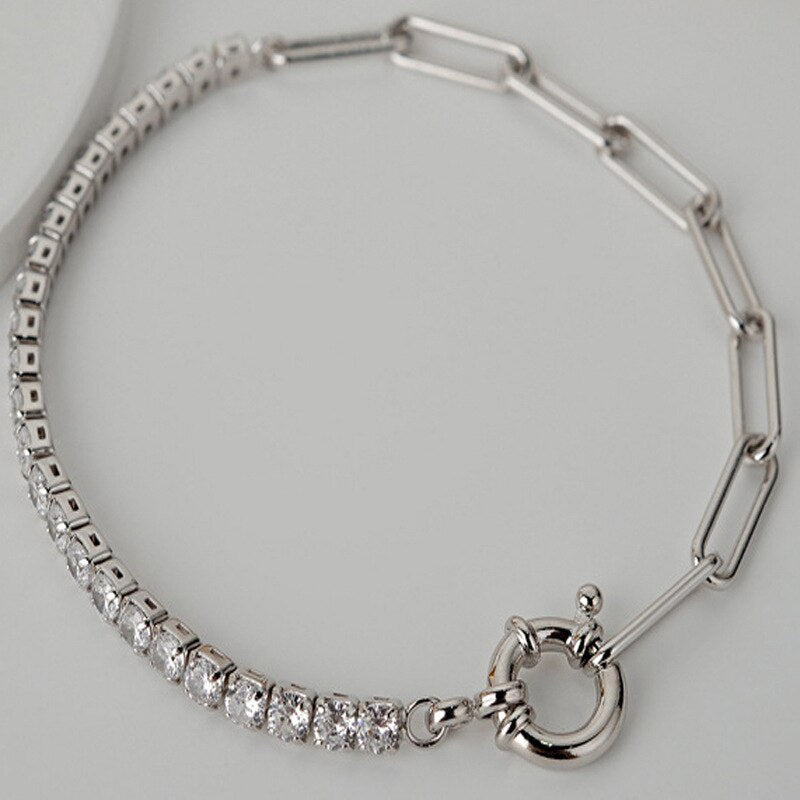 Bracelet de déclaration à chaîne scintillante B1012
