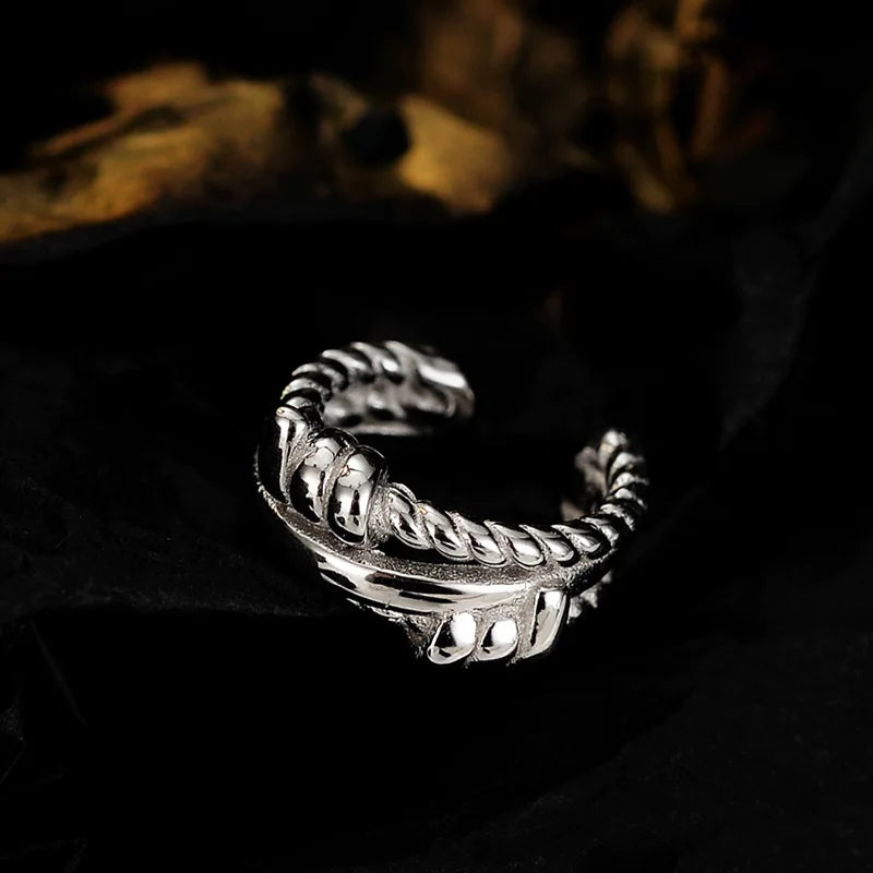 Manchette d'Oreille Irrégulière à Motif de Corde E1164, 1 Pièce