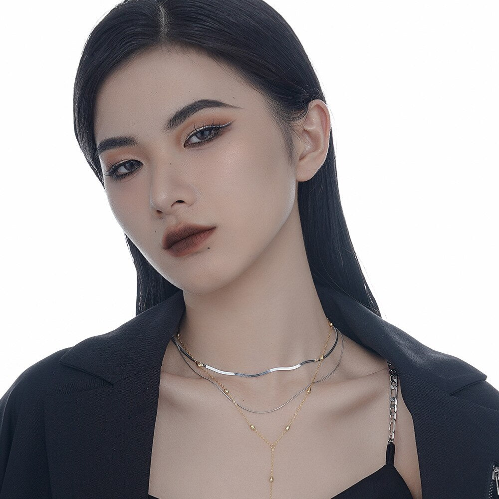Collier chaîne serpent ronde N1015